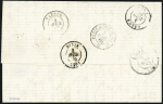 N°22 OBL GC 4849 + T22 Vuillafans (1868) sur lettre, ind 15. TB