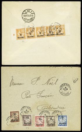 4 lettres AFF divers Alexandrie dont taxe n°1 à 5. TB