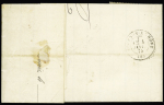N°56 en paire OBL GC 5107 + T22 (1874) + CAD d'entrée rouge "Tunis par Bone Algérie" sur lettre, B/TB