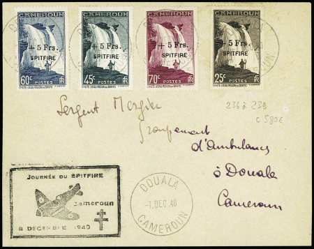 N°236 à 239, série Spitfire, OBL Douala (1941) sur