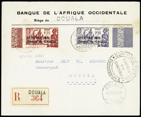 N°245 + 246, surchargés, "Spitfire général de Gaulle"