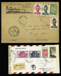 9 lettres diverses du Cameroun dont n°240 à 244 surchargés "Valmy + 100F" (cote 120€) non OBL. TB