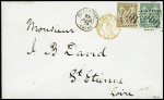 SHANG-HAI France n°69 + 75 OBL GC 5104 + T15 Shang-Haï