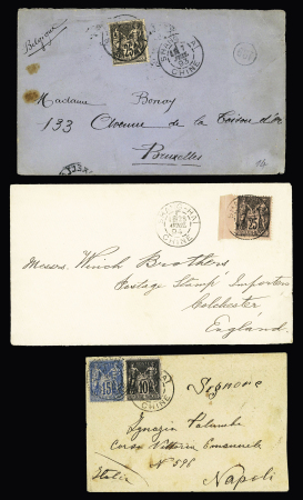 SHANG-HAI 3 lettres AFF France n°89 + 90, n°97 (2)