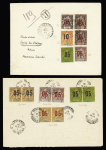 Comores : 6 plis divers dont Anjouan n°1 + 3 + 6 + 21 à 25 OBL CAD "Anjouan Mayotte et dépendances" (1913) sur lettre recommandée pour Prague avec arrivée au recto. TB