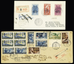 14 plis divers du Congo dont Congo n°12 à 15 OBL CAD "Bata congo français" (1898) sur carte postale pour Hambourg. TB