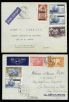 6 plis divers AFF Côte d'Ivoire (1929 - 1940) + 4 lettres par avion de France vers la Côte d'Ivoire (1933 - 1941)
