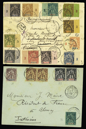 Dahomey : 8 env. diverses dont CAD "Parakou Ht Dahomey" (1901). TB