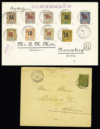 Dahomey : 8 env. diverses dont CAD "Parakou Ht Dahomey" (1901). TB