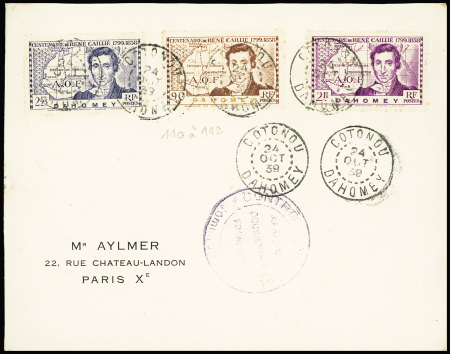 Dahomey : 8 env. diverses dont CAD "Parakou Ht Dahomey" (1901). TB