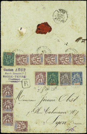 12 lettres de Guadeloupe (1896 - 1947) AFF divers dont type Groupe. TB