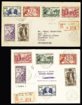 12 lettres de Guadeloupe (1896 - 1947) AFF divers dont type Groupe. TB