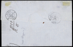 Guyane : Col. Gen n°3 + 5 OBL losange de points + CAD "Guyane Cayenne" (1869) sur lettre pour Marseille. TB