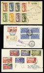 10 lettres de Guyane (1928 - 1946) AFF variés dont BF n°1 et 2 avec CAD "Cayenne France Libre" (1944). TB