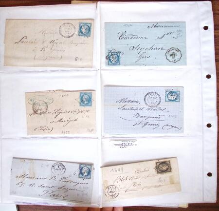 1800-1870, 59 lettres anciennes avec toutes de bons