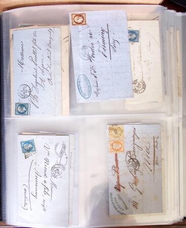 1854-1863, 168 lettres avec des timbres Empire non