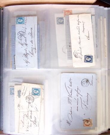 1854-1863, 168 lettres avec des timbres Empire non