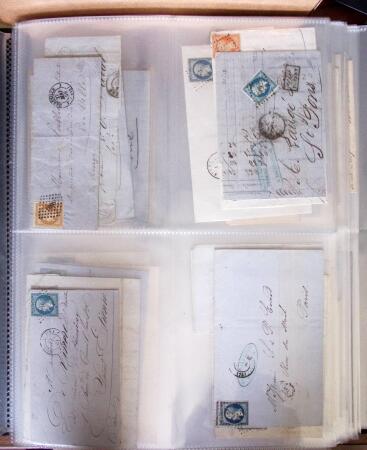 1854-1863, 168 lettres avec des timbres Empire non