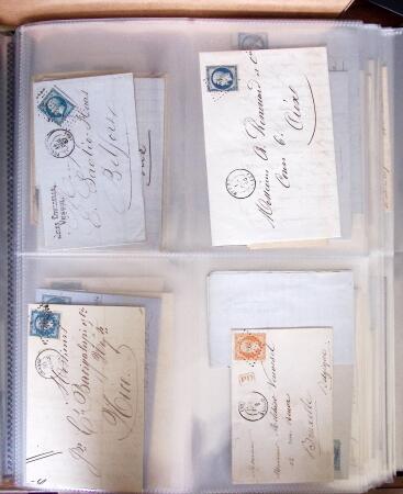 1854-1863, 168 lettres avec des timbres Empire non