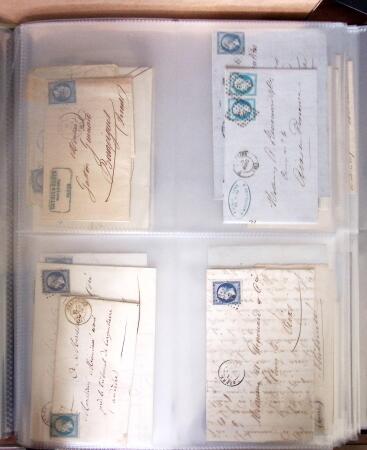 1854-1863, 168 lettres avec des timbres Empire non