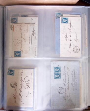 1854-1863, 168 lettres avec des timbres Empire non