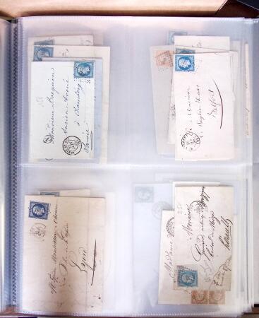 1854-1863, 168 lettres avec des timbres Empire non