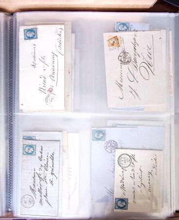 1854-1863, 168 lettres avec des timbres Empire non
