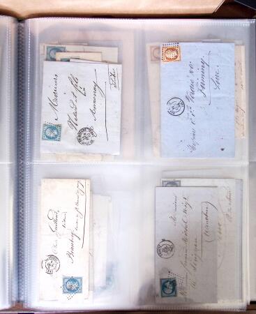 1854-1863, 168 lettres avec des timbres Empire non