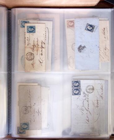 1854-1863, 168 lettres avec des timbres Empire non