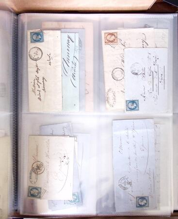 1854-1863, 168 lettres avec des timbres Empire non
