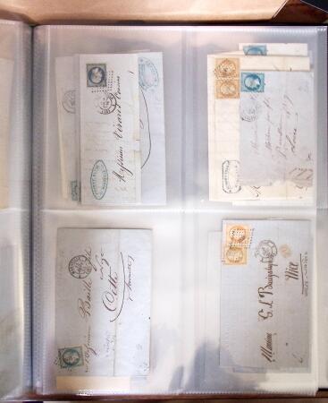 1854-1863, 168 lettres avec des timbres Empire non