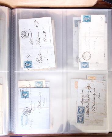 1854-1863, 168 lettres avec des timbres Empire non