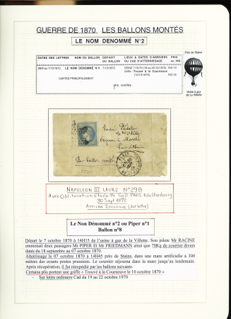 1870-71, Collection de 34 ballons montés joliment