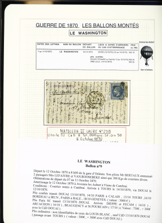 1870-71, Collection de 34 ballons montés joliment