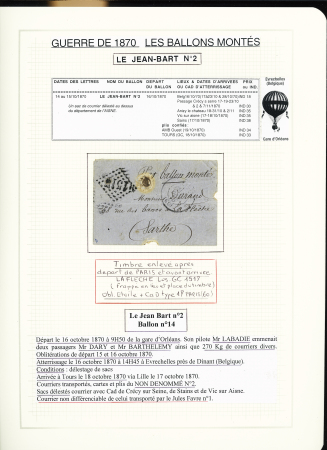 1870-71, Collection de 34 ballons montés joliment
