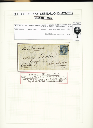 1870-71, Collection de 34 ballons montés joliment