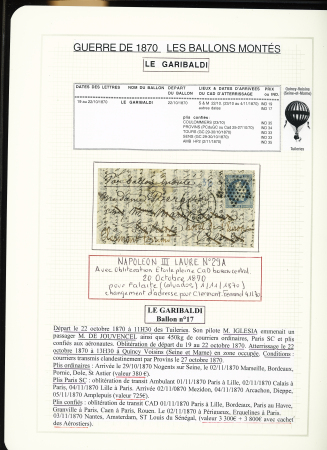1870-71, Collection de 34 ballons montés joliment