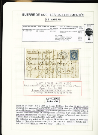 1870-71, Collection de 34 ballons montés joliment