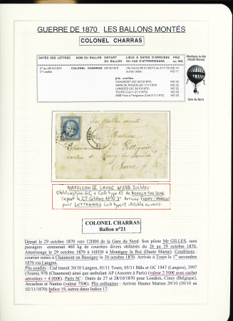 1870-71, Collection de 34 ballons montés joliment