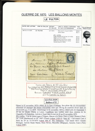 1870-71, Collection de 34 ballons montés joliment