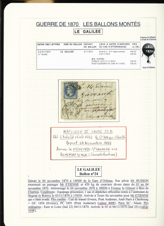 1870-71, Collection de 34 ballons montés joliment
