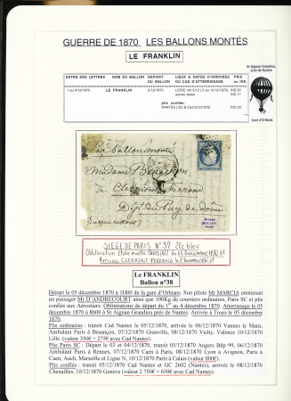 1870-71, Collection de 34 ballons montés joliment