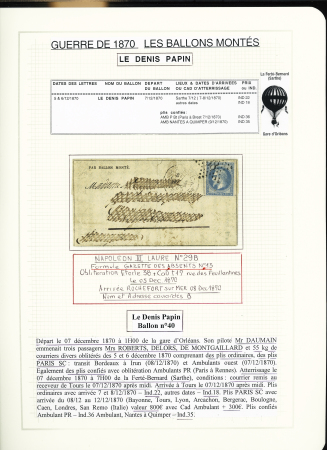 1870-71, Collection de 34 ballons montés joliment