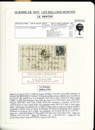 1870-71, Collection de 34 ballons montés joliment