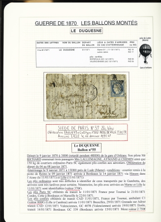 1870-71, Collection de 34 ballons montés joliment