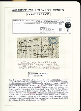 1870-71, Collection de 34 ballons montés joliment
