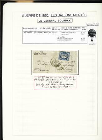 1870-71, Collection de 34 ballons montés joliment