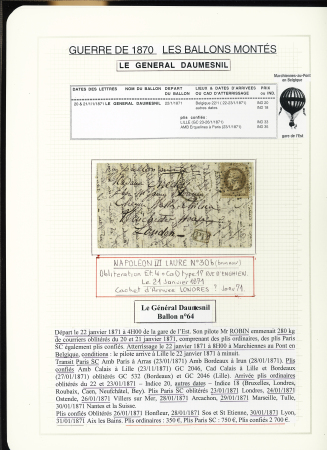 1870-71, Collection de 34 ballons montés joliment