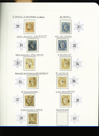 1849-1874, Collection sur les oblitérations de Paris