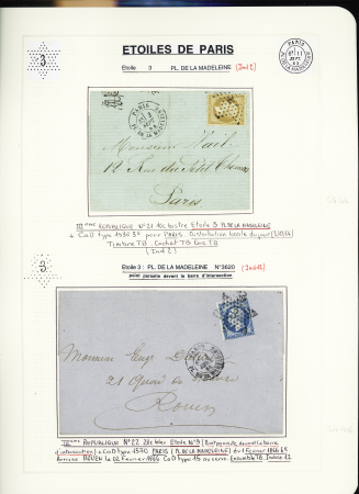 1849-1874, Collection sur les oblitérations de Paris